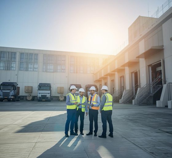 Engineers at warehouse